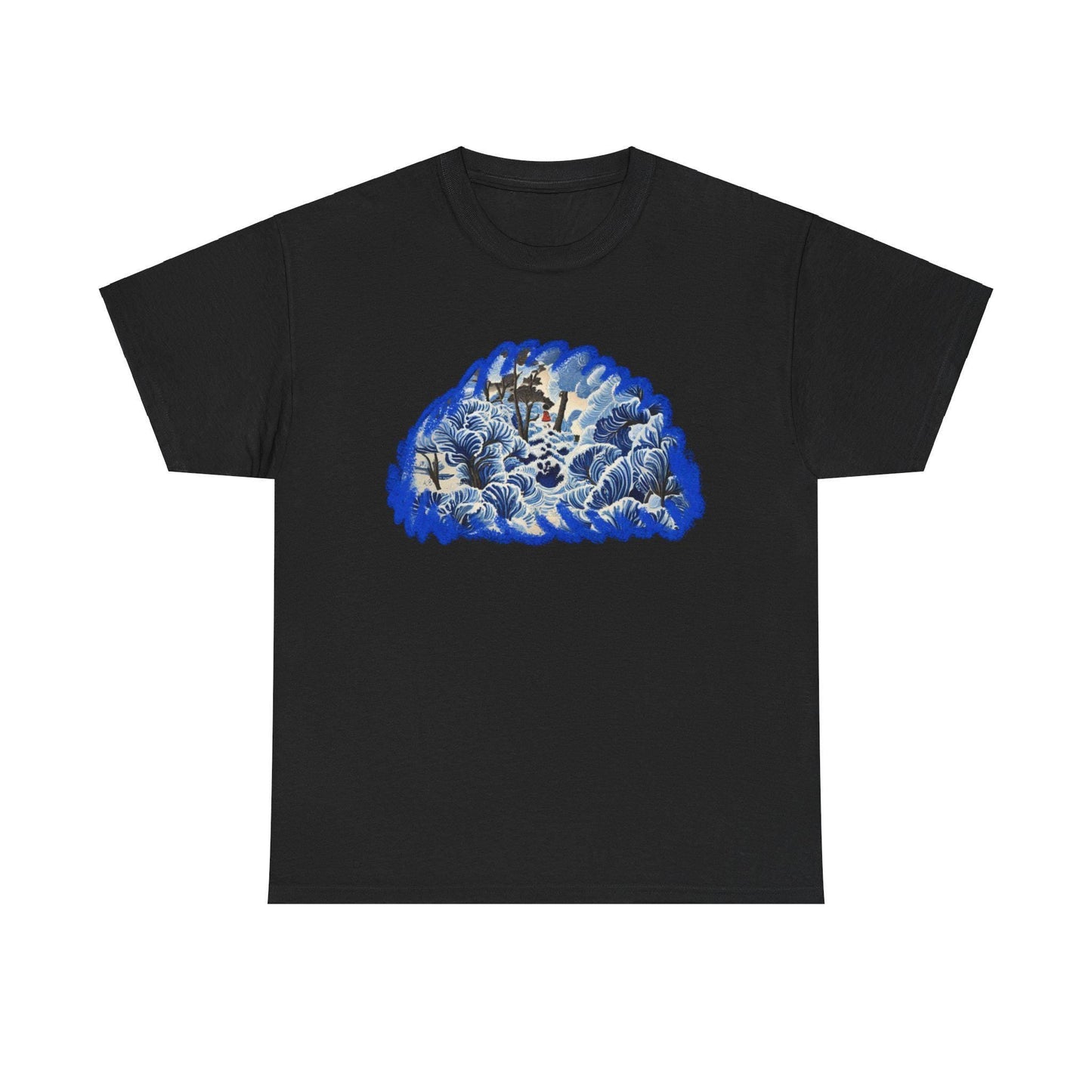 Blue Ocean Waves Japanese Tee