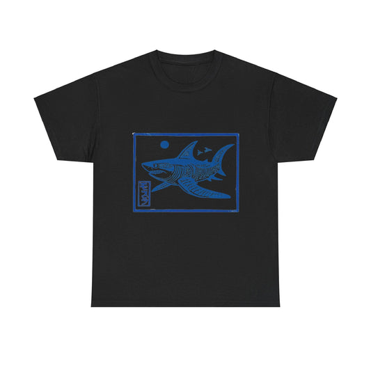 Woodblock Shark Graphic Tee