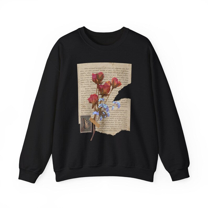Pressed Flowers Vintage Paper Sweater