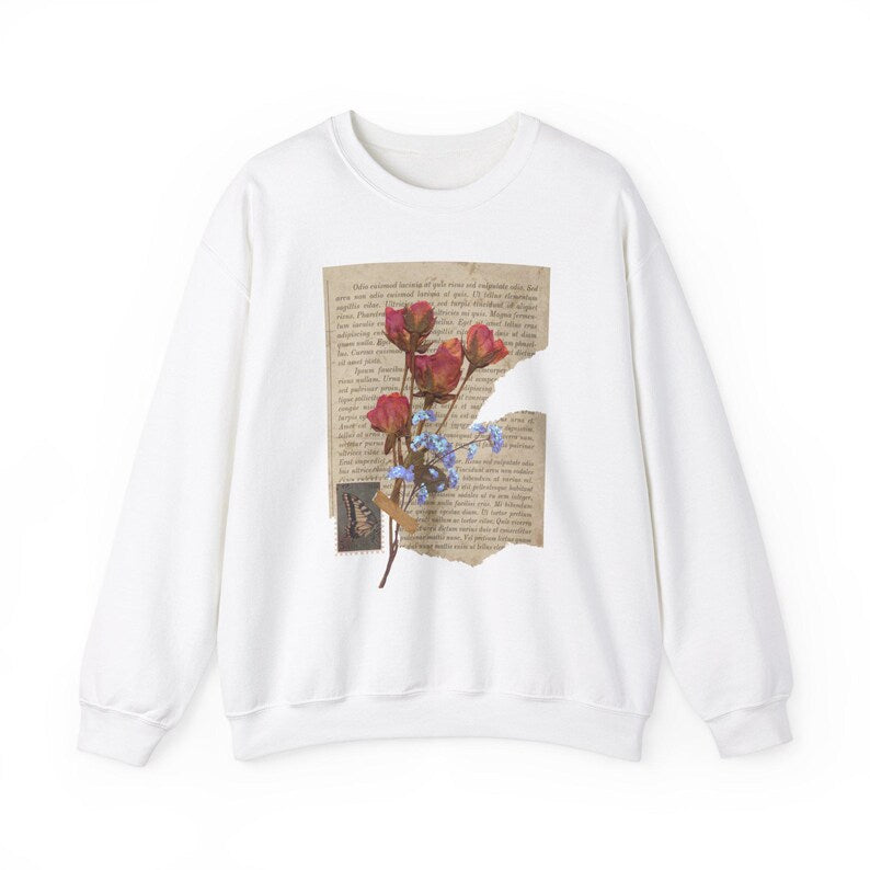 Pressed Flowers Vintage Paper Sweater