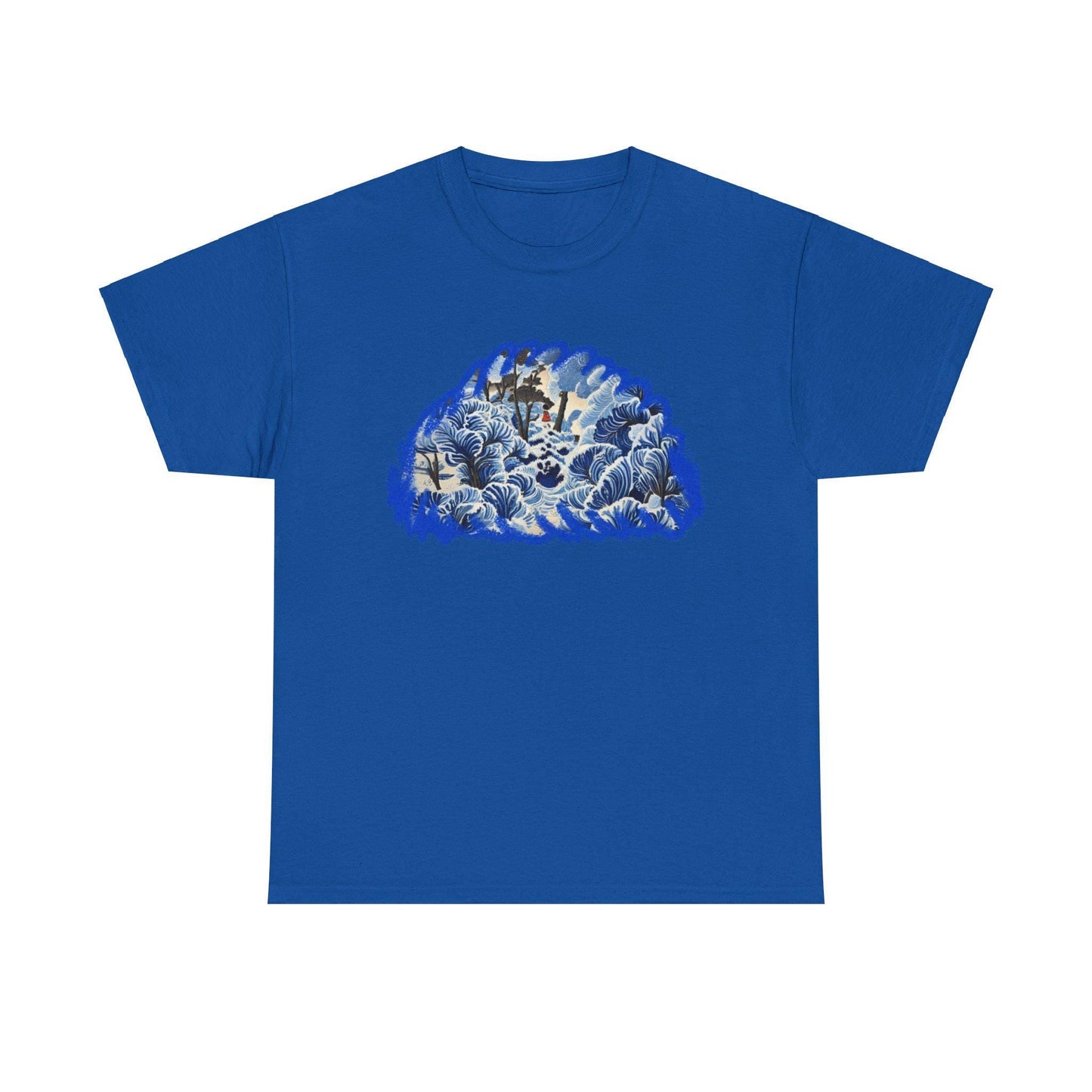 Blue Ocean Waves Japanese Tee