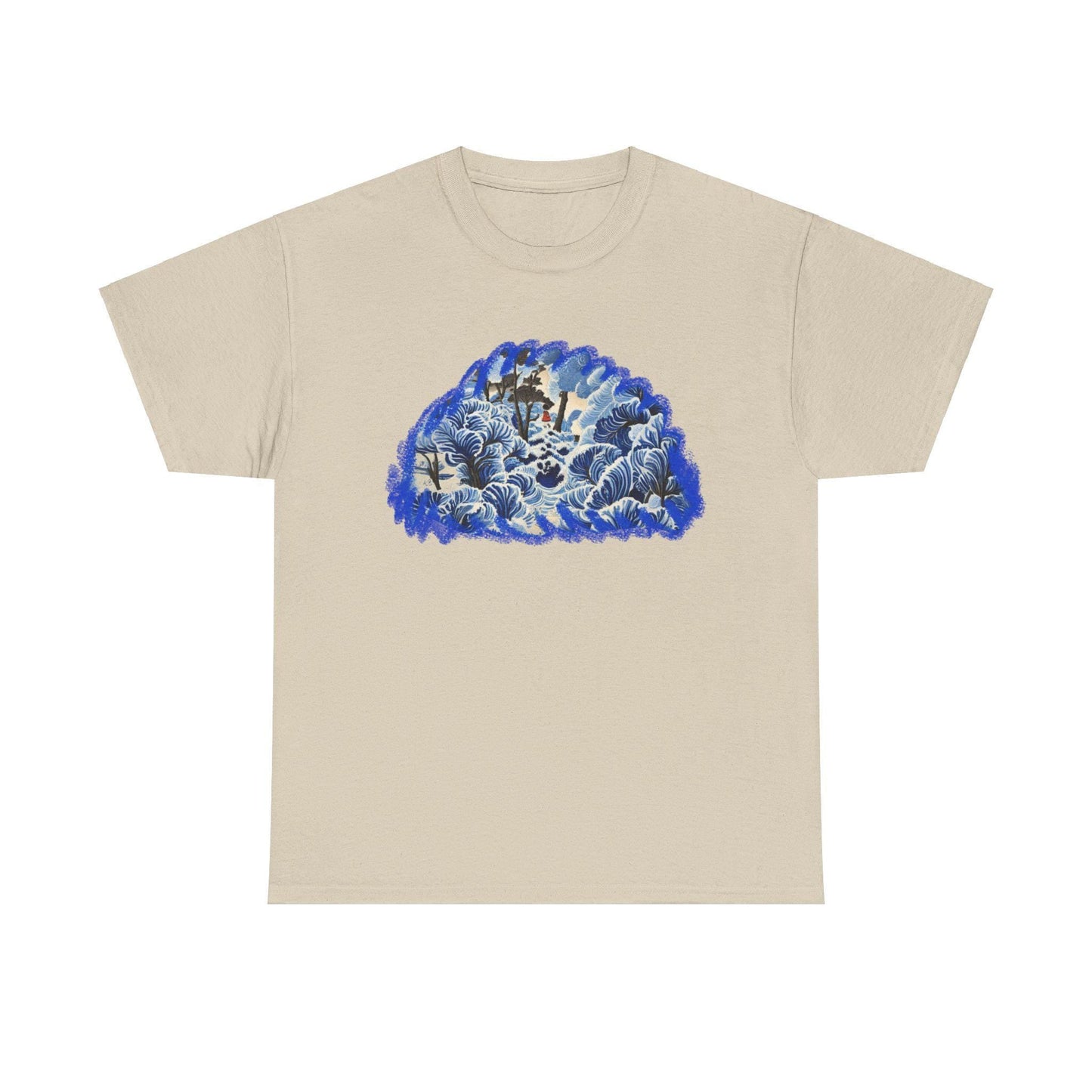 Blue Ocean Waves Japanese Tee