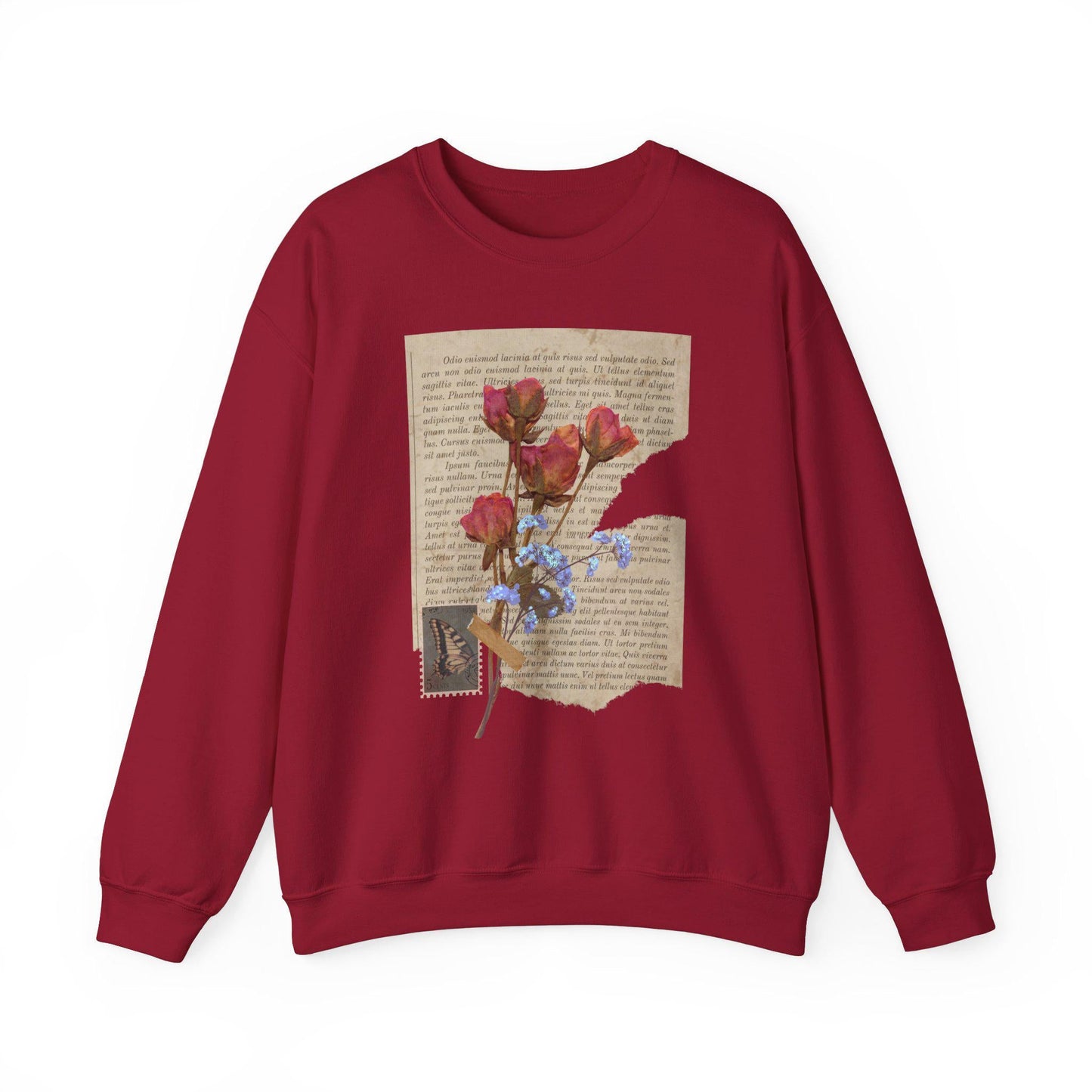 Pressed Flowers Vintage Paper Sweater