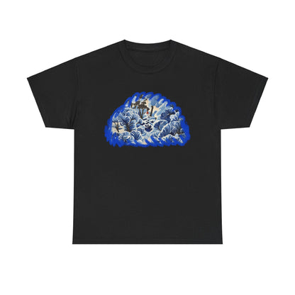Blue Ocean Waves Japanese Tee